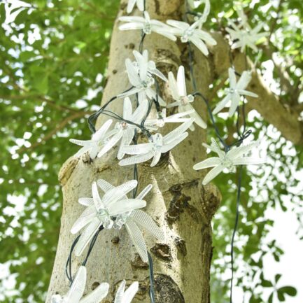 Solar String Lights Outdoor Solar Garden Lights 50 LED Dragonfly Lights Indoor Outdoor Decorative Garden Yard Decoration Waterproof Dragonfly String Lights Warm White - Image 4