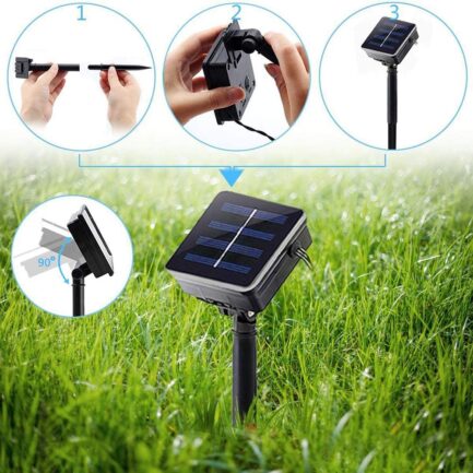 Solar String Lights Outdoor Solar Garden Lights 50 LED Dragonfly Lights Indoor Outdoor Decorative Garden Yard Decoration Waterproof Dragonfly String Lights Warm White - Image 2