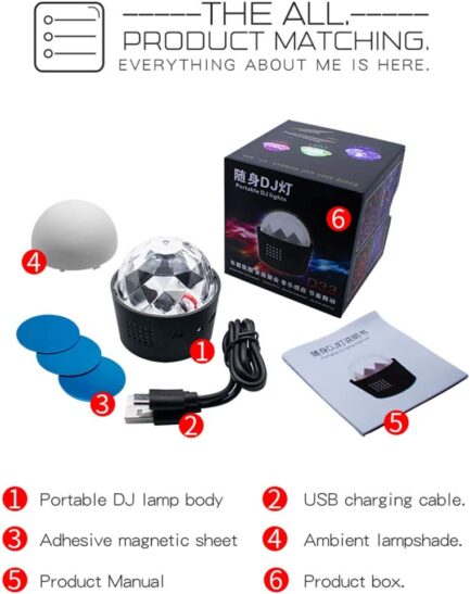 Disco Ball for Car Disco Lights with Sound Activated Multicolor Lights Mini Disco Ball DJ Disco Lights for Car Room Music Lights - Image 3
