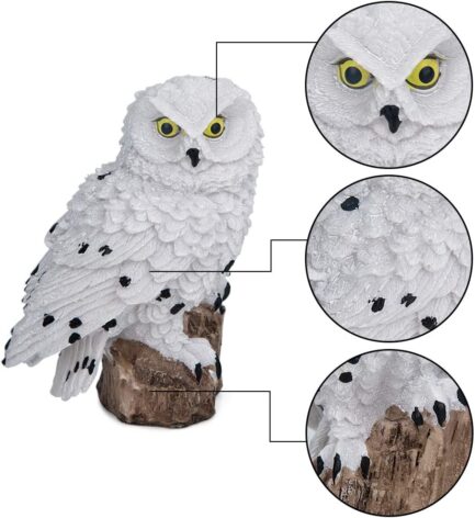 ASFSKY Solar Owl Garden Decorations LED Owl Hanging Ring Statue Retro Metal Waterproof for Outdoor - Image 2