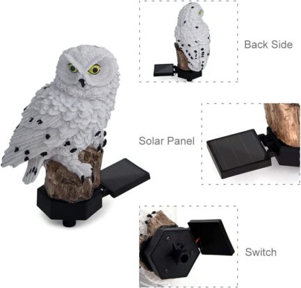 ASFSKY Solar Owl Garden Decorations LED Owl Hanging Ring Statue Retro Metal Waterproof for Outdoor - Image 6