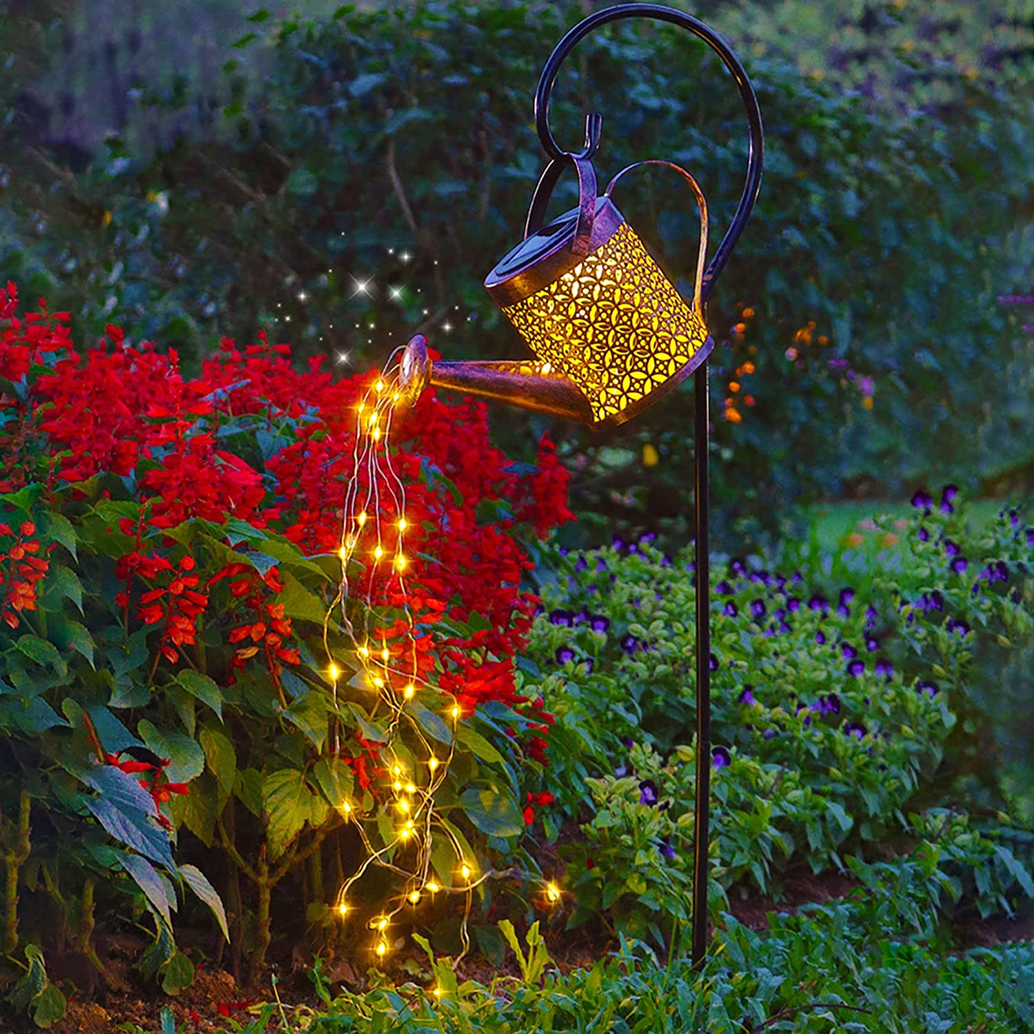 Metal Watering Can Solar Lights Outdoor Stake Solar Watering Can Solar Kettle with Bright LED - Image 5