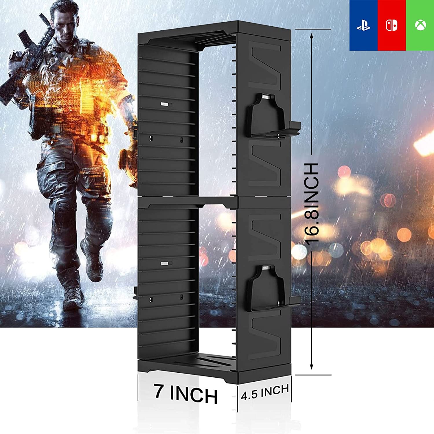 Games Storage Stand Compatible with PS5 PS4 Xbox Nintendo Switch Games Gamer Gifts - Image 2