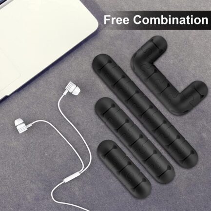 Cable Holder Clips 9 Pack Silicone Self Adhesive Cord Holder Cable Organizer for Desk Home Office Desk Wire Organizer to Manage Different Cords - Image 5