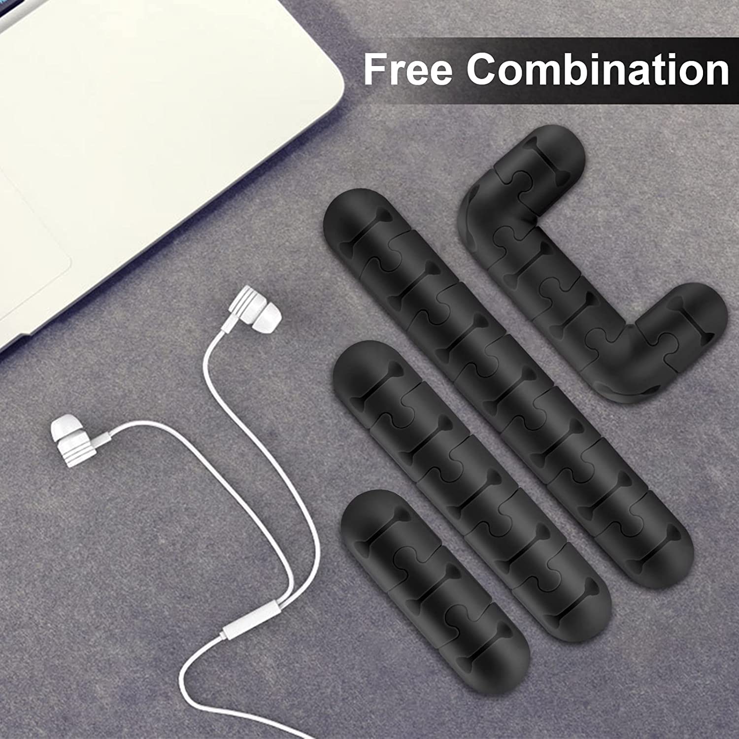 Cable Holder Clips 9 Pack Silicone Self Adhesive Cord Holder Cable Organizer for Desk Home Office Desk Wire Organizer to Manage Different Cords - Image 5
