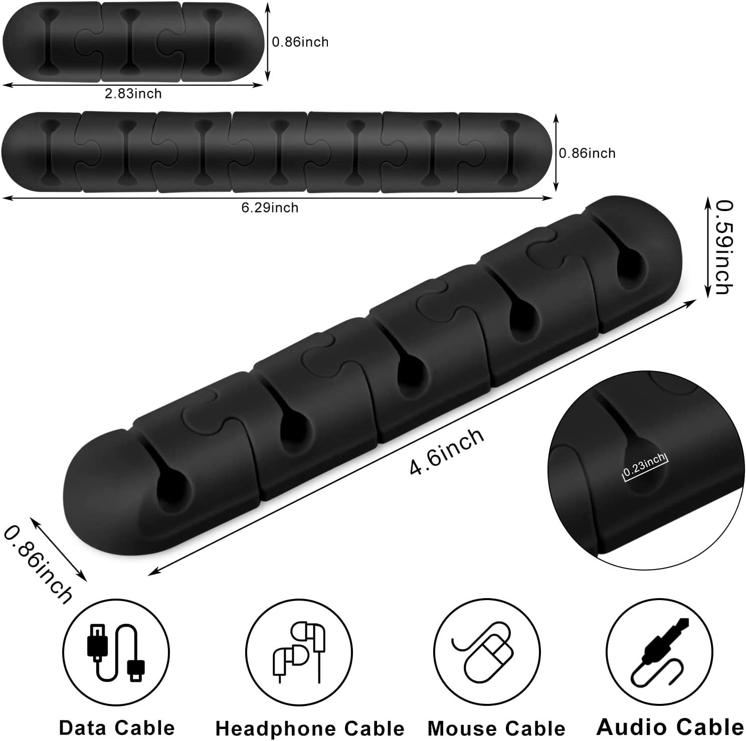 Cable Holder Clips 9 Pack Silicone Self Adhesive Cord Holder Cable Organizer for Desk Home Office Desk Wire Organizer to Manage Different Cords - Image 6