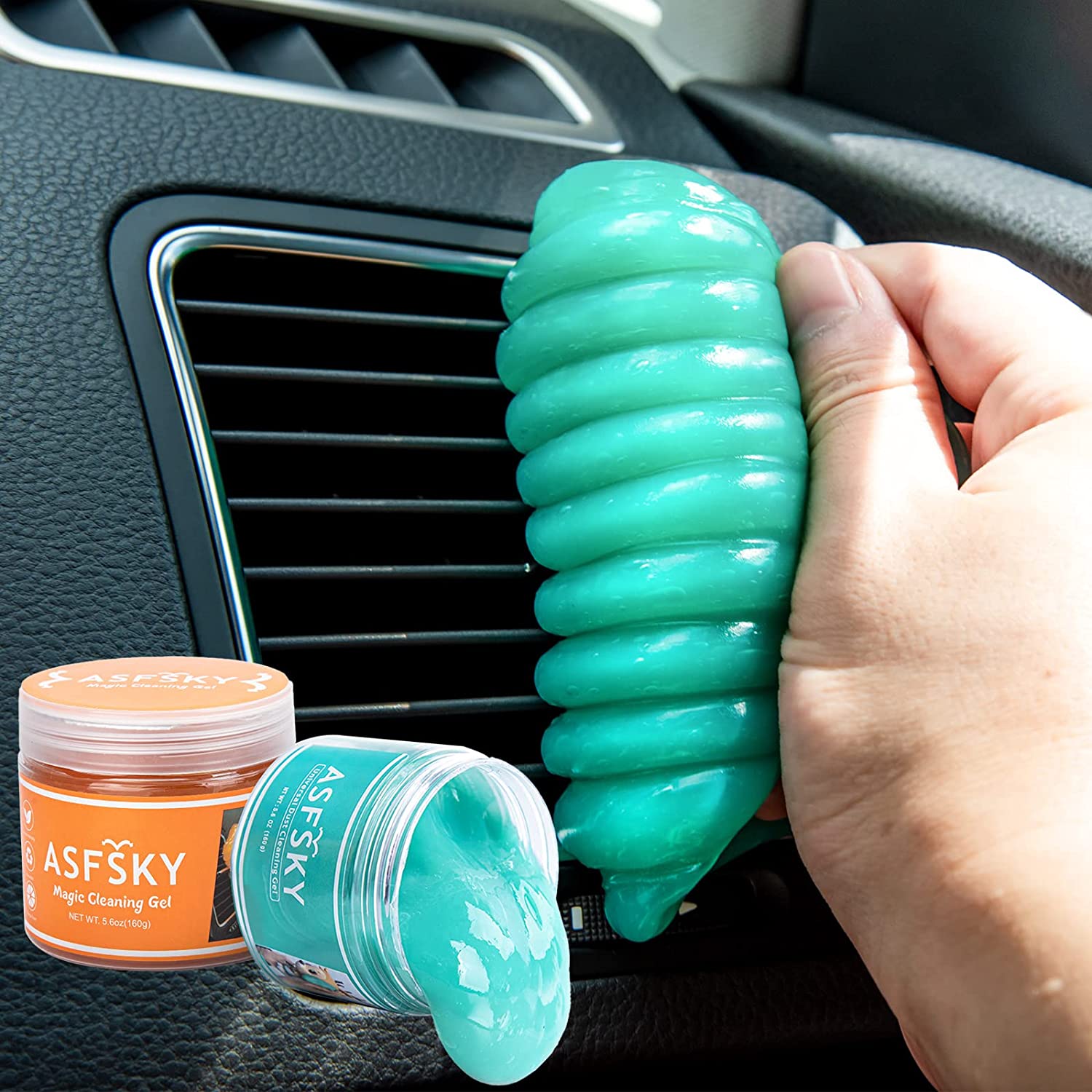 ASFSKY Cleaning Gel for Car Cleaning Putty for Car Interior Vents/Keyboard/Laptop Keyboard Cleaning Kit Car Detailing Cleaner(2 Pack)